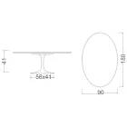 Konferenční stolek Saarinen Oval Tulip H 41 v keramice Somnia, vyrobeno v Itálii - Scarlet Viadurini