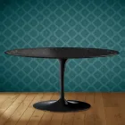 Konferenční stolek Saarinen Oval Tulip H 41 v keramice Somnia, vyrobeno v Itálii - Scarlet Viadurini
