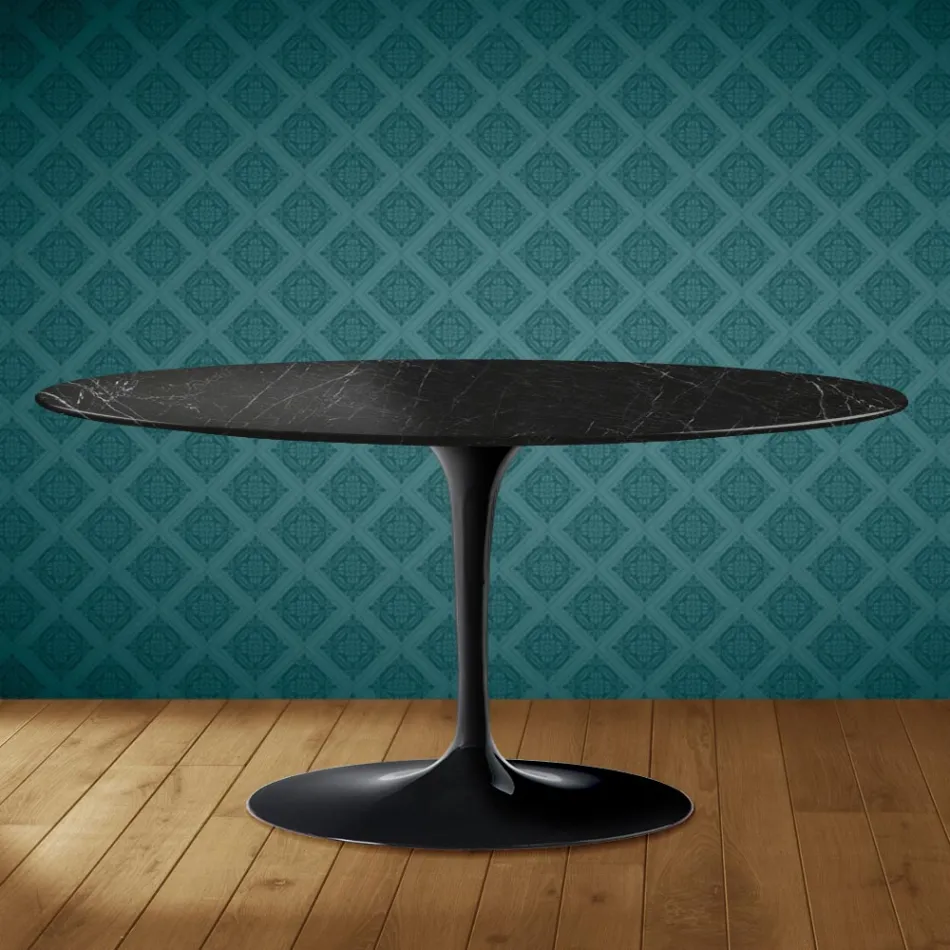 Konferenční stolek Saarinen Oval Tulip H 41 v keramice Somnia, vyrobeno v Itálii - Scarlet Viadurini