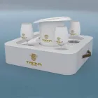 Konferenční stolek - Plovoucí zásobník provedení imitace kůže námořních Trona Viadurini