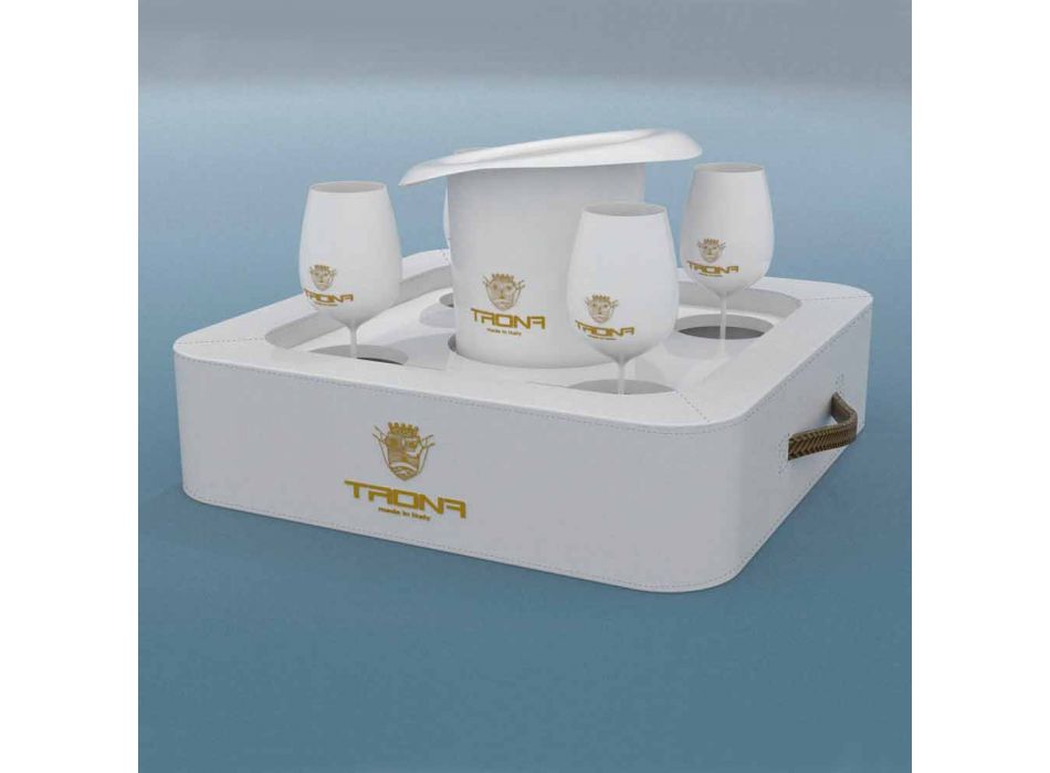 Konferenční stolek - Plovoucí zásobník provedení imitace kůže námořních Trona Viadurini