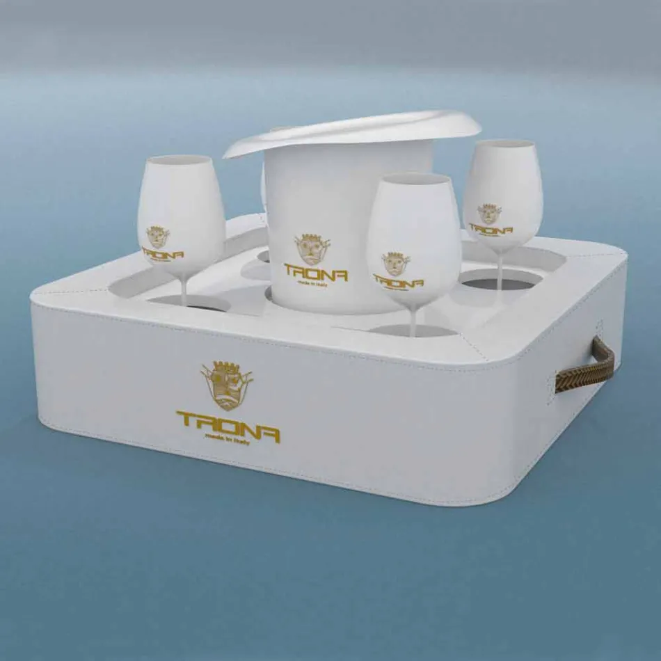 Konferenční stolek - Plovoucí zásobník provedení imitace kůže námořních Trona Viadurini