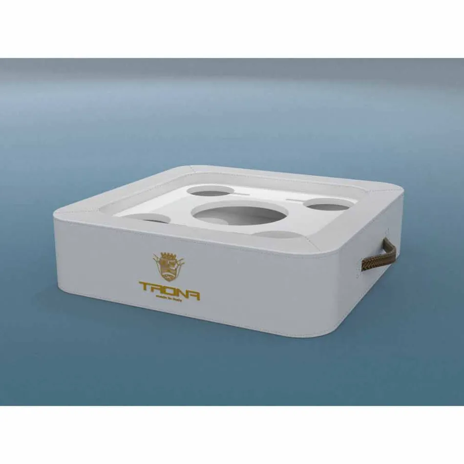 Konferenční stolek - Plovoucí zásobník provedení imitace kůže námořních Trona Viadurini