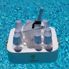 Konferenční stolek - plovoucí podnos v námořní ekologické kůži a plexiskla Trona Viadurini