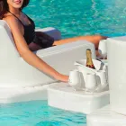 Konferenční stolek - plovoucí zásobník umělé kůže a plexiskla námořních Trona Viadurini