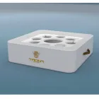 Konferenční stolek - plovoucí zásobník umělé kůže a plexiskla námořních Trona Viadurini