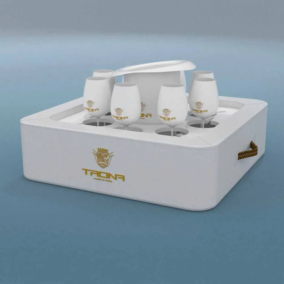 Konferenční stolek - plovoucí zásobník umělé kůže a plexiskla námořních Trona Viadurini