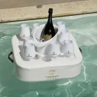 Konferenční stolek - plovoucí podnos v námořní ekologické kůži a plexiskla Trona Viadurini