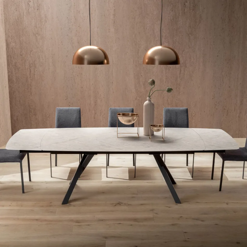 Rozkládací sudový stůl na 240 nebo 280 cm z vrstveného HPL - Dialogo Viadurini