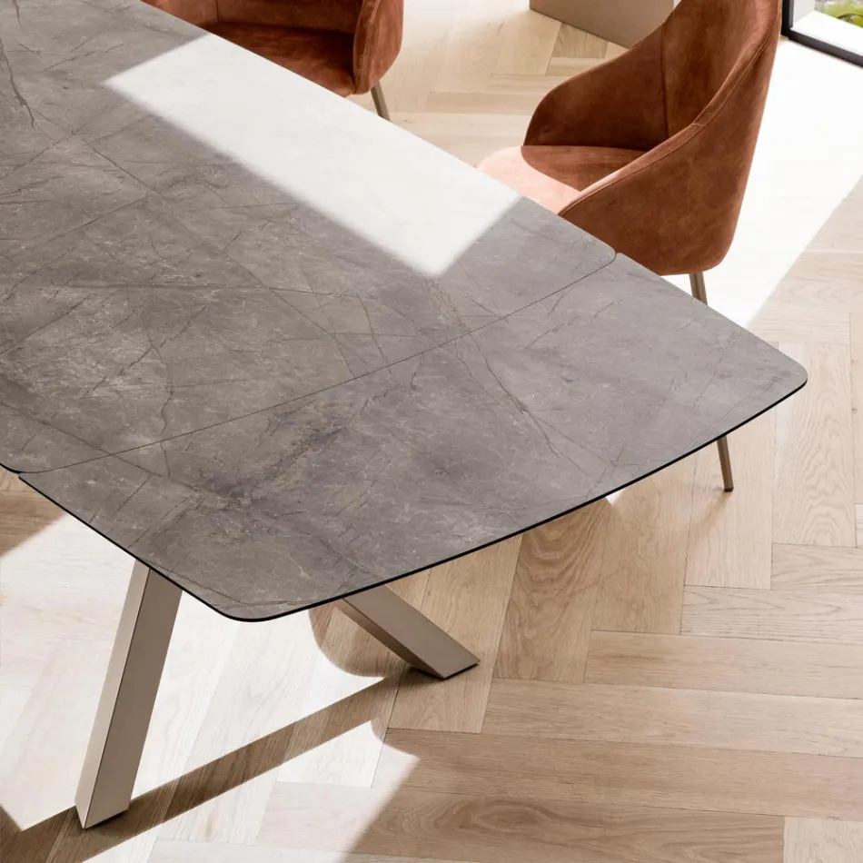 Rozkládací sudový stůl na 240 nebo 280 cm z vrstveného HPL - Dialogo Viadurini