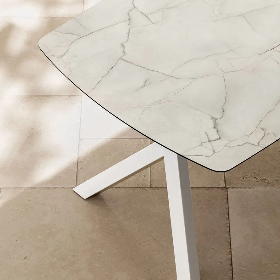 Rozkládací sudový stůl na 240 nebo 280 cm z vrstveného HPL - Dialogo Viadurini