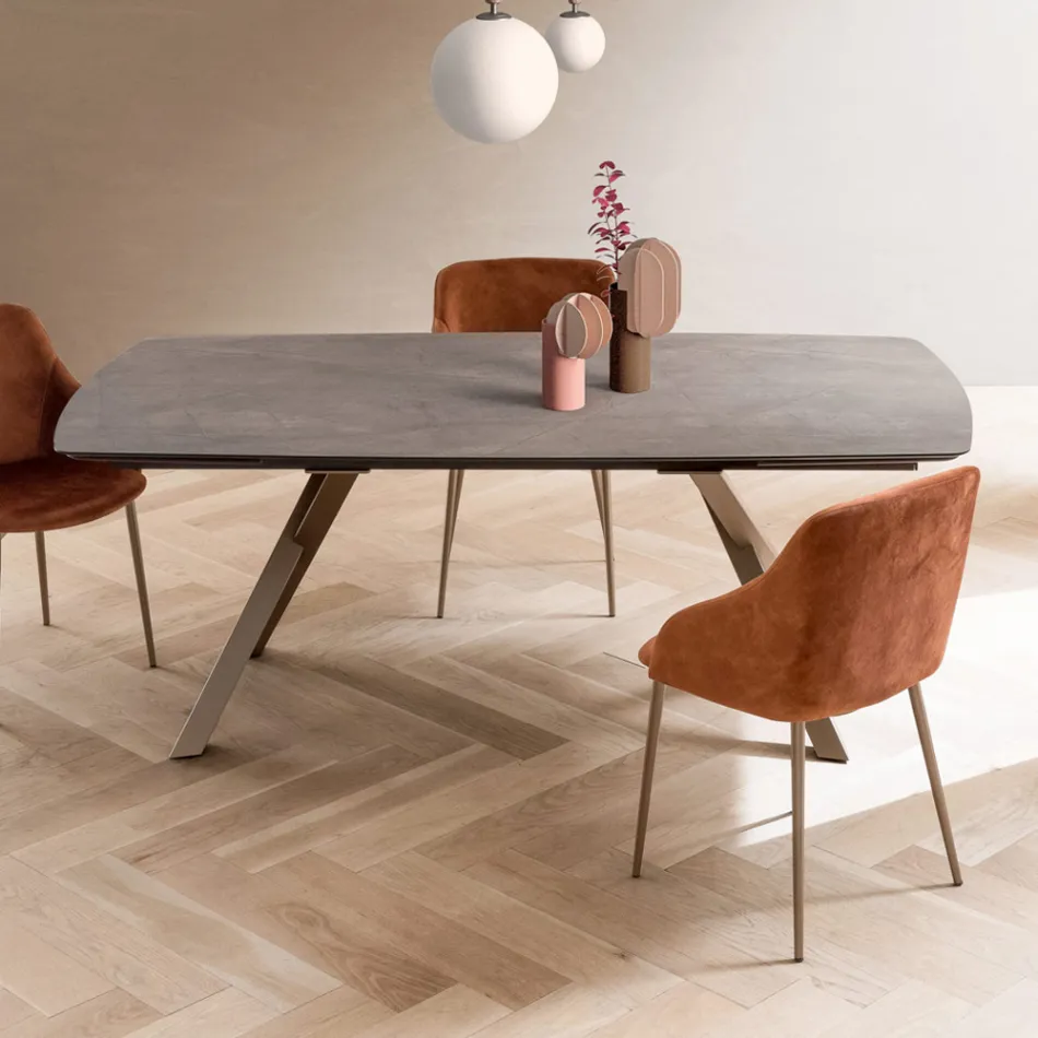 Rozkládací sudový stůl na 240 nebo 280 cm z vrstveného HPL - Dialogo Viadurini