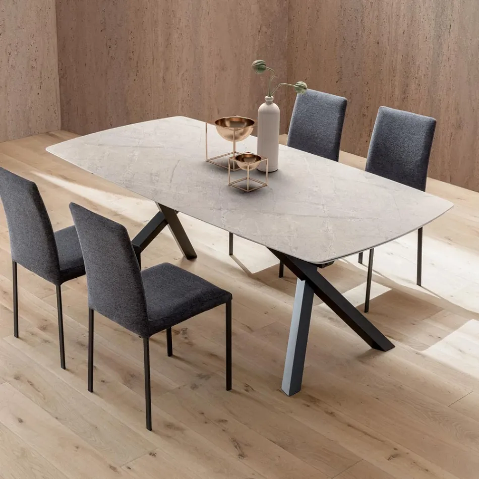 Rozkládací sudový stůl na 240 nebo 280 cm z vrstveného HPL - Dialogo Viadurini