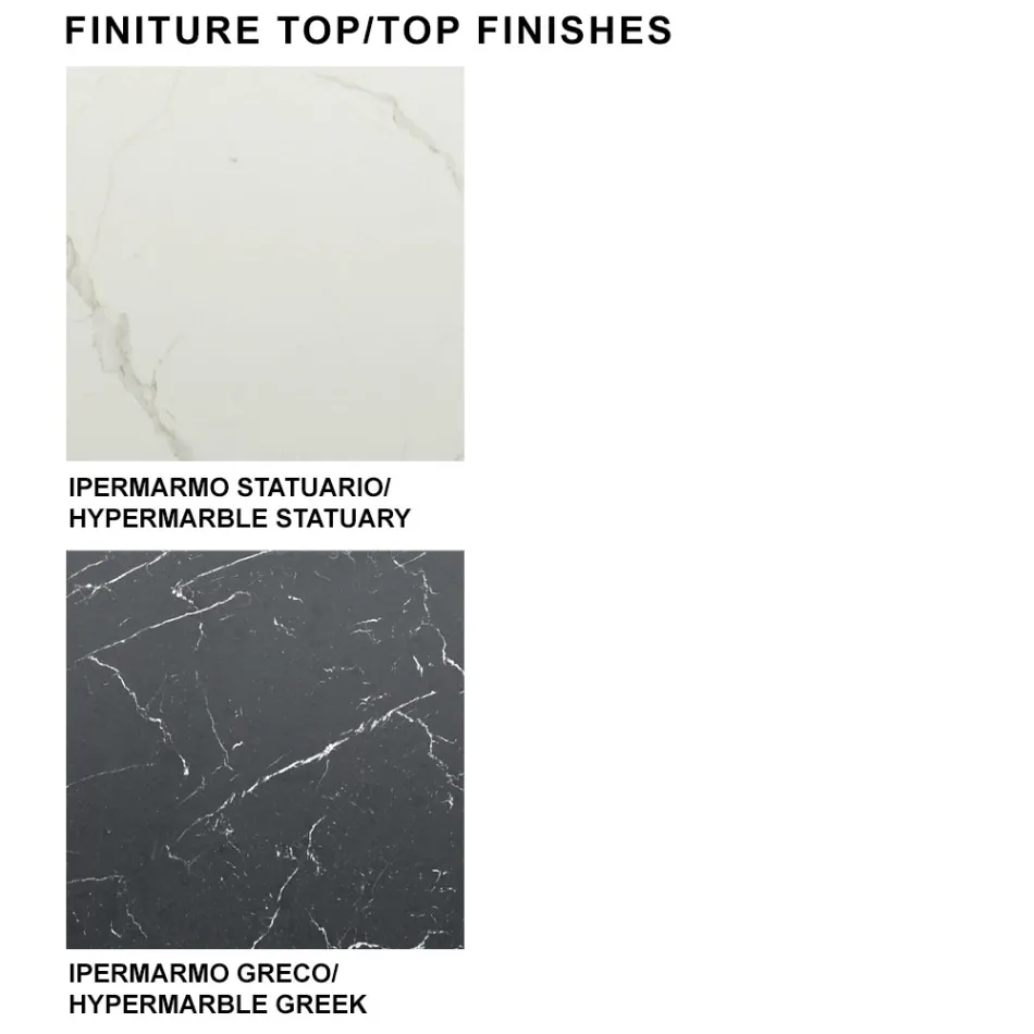 Moderní barelový stůl z keramiky a oceli z růžového zlata Made in Italy – Settimmio Viadurini