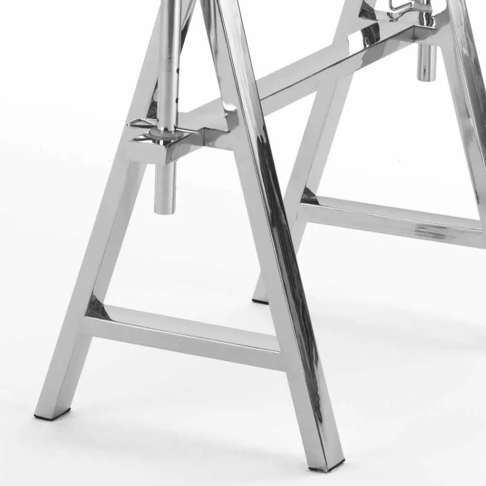 ocel / výška skla nastavitelný stůl (L190xH72 / 74 / 78xP90cm) Cristal Viadurini