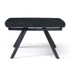 Rozkládací stůl 140/210x90 cm ze slinutého kamene s mramorovým efektem - Atrium Viadurini