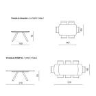 Rozkládací stůl 140/210x90 cm ze slinutého kamene s mramorovým efektem - Atrium Viadurini