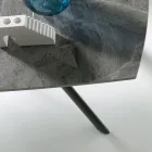 Rozkládací stůl 140/210x90 cm ze slinutého kamene s mramorovým efektem - Atrium Viadurini