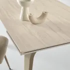 Rozkládací stůl 160/240x90 cm ze slinutého kamene s mramorovým efektem - Samus Viadurini