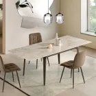 Rozkládací stůl 160/240x90 cm ze slinutého kamene s mramorovým efektem - Samus Viadurini