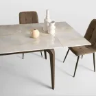 Rozkládací stůl 160/240x90 cm ze slinutého kamene s mramorovým efektem - Samus Viadurini