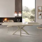 Rozkládací stůl 160/240x91 cm ze slinutého kamene s mramorovým efektem - Palazzo Viadurini