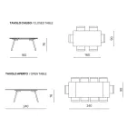 Rozkládací stůl 160/240x91 cm z kouřového skla a černé kovové podnože - sloup Viadurini