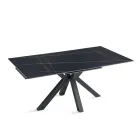 Rozkládací stůl 180/240x100 cm ze slinutého kamene s mramorovým efektem - Lodžie Viadurini