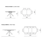 Rozkládací stůl 180/240x100 cm ze slinutého kamene s mramorovým efektem - Lodžie Viadurini