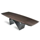 Rozkládací stůl 200/300x100 v dubové dýze a kovu - kříž Viadurini