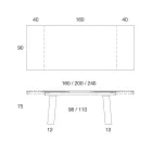 Rozkládací stůl 3 m lesklé keramické horní kovové nohy - Papusca Viadurini
