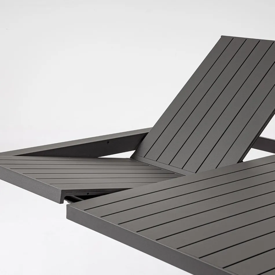 Rozkládací stůl na 149 cm z hliníku s práškovým nástřikem - potřeba Viadurini