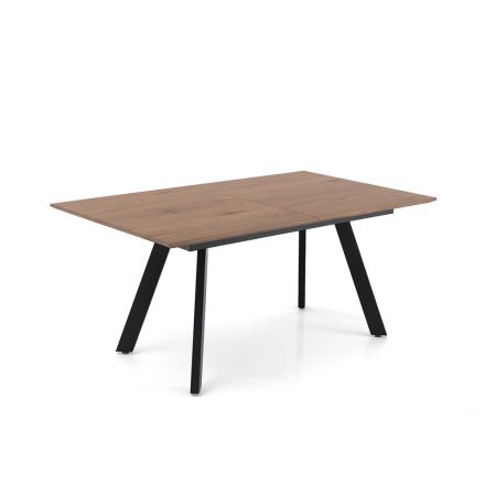 Rozkládací stůl na 180 cm s černými kovovými - hořčíkovými nohami Viadurini