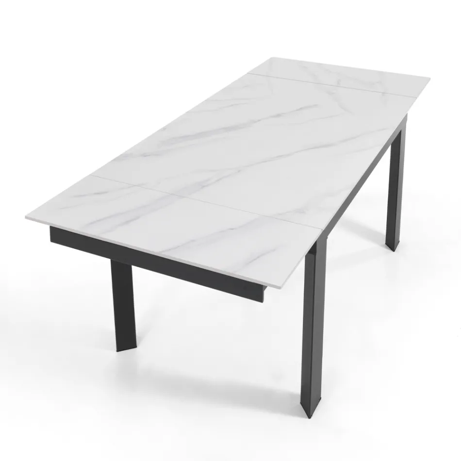 Rozkládací stůl na 180 cm v povrchové úpravě White Marble - Brotola Viadurini
