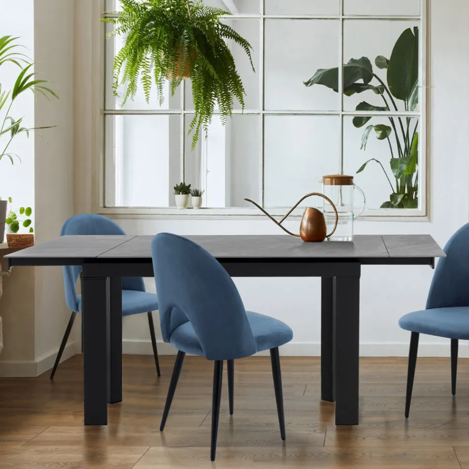 Rozkládací stůl na 180 cm v povrchové úpravě White Marble - Brotola Viadurini