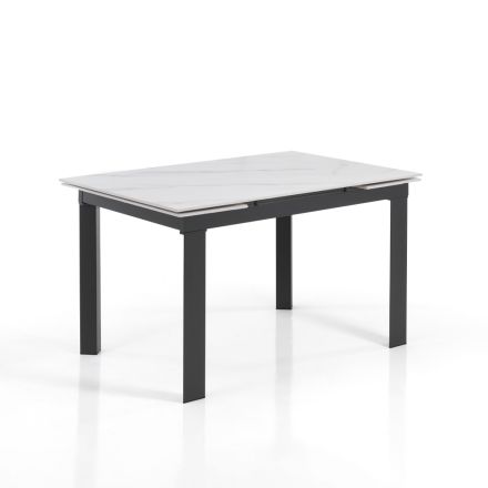 Rozkládací stůl na 180 cm v povrchové úpravě White Marble - Brotola Viadurini
