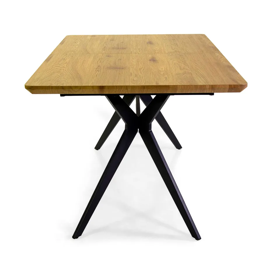 Rozkládací stůl 180 cm z MDF s efektem dřeva s reliéfní kresbou - pěna Viadurini