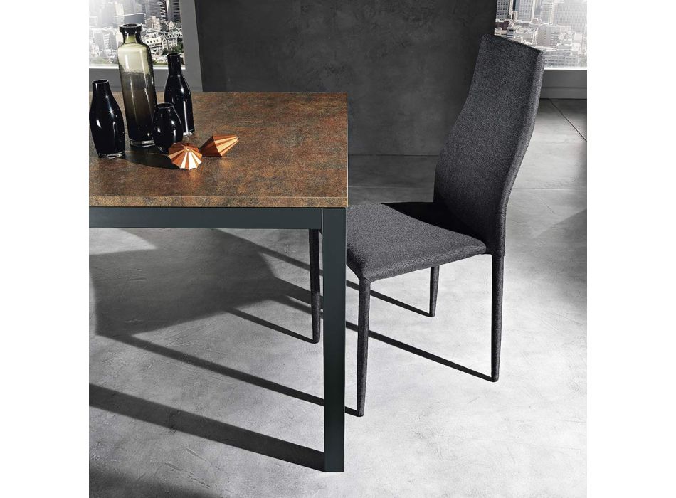 Rozkládací stůl na 180 cm z antracitového kovu Made in Italy - Beatrise Viadurini
