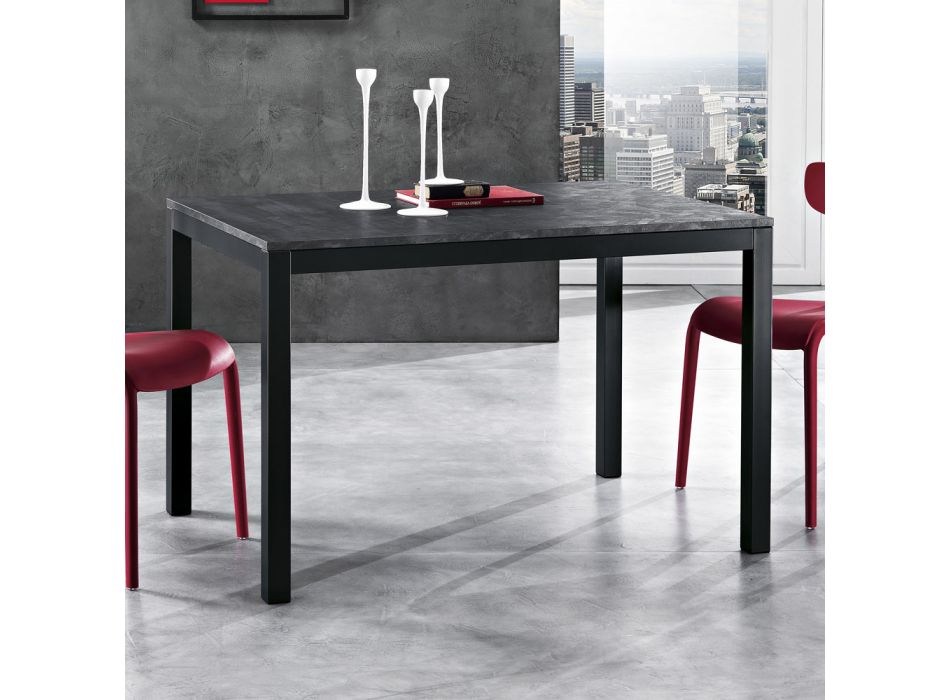 Rozkládací stůl na 180 cm z antracitového kovu Made in Italy - Beatrise Viadurini