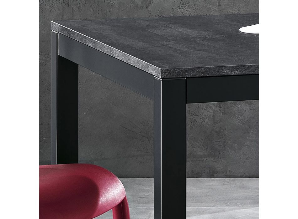 Rozkládací stůl na 180 cm v antracitovém kovu Made in Italy - Beatrise Viadurini