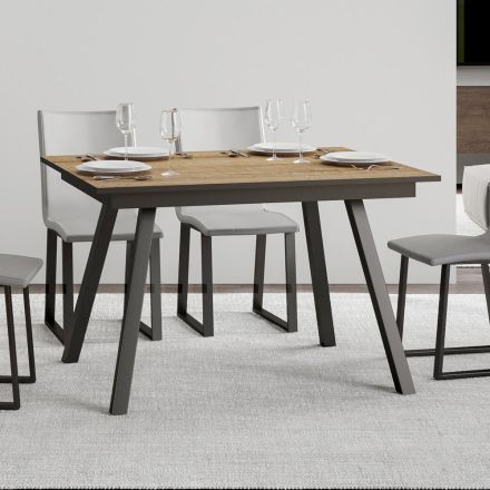 Rozkládací stůl na 180 nebo 220 cm ze dřeva a železa Made in Italy - Stars Viadurini