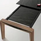 Rozkládací stůl na 2,4 m z masivního dřeva a keramické desky - Antares Viadurini