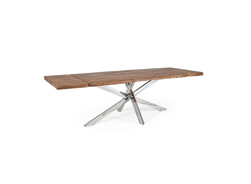 Rozkládací stůl na 2,6 m z ručně vyráběného dřeva Homemotion - Plutarco Viadurini
