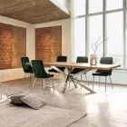 Rozkládací stůl na 2,6 m z ručně vyráběného dřeva Homemotion - Plutarco Viadurini