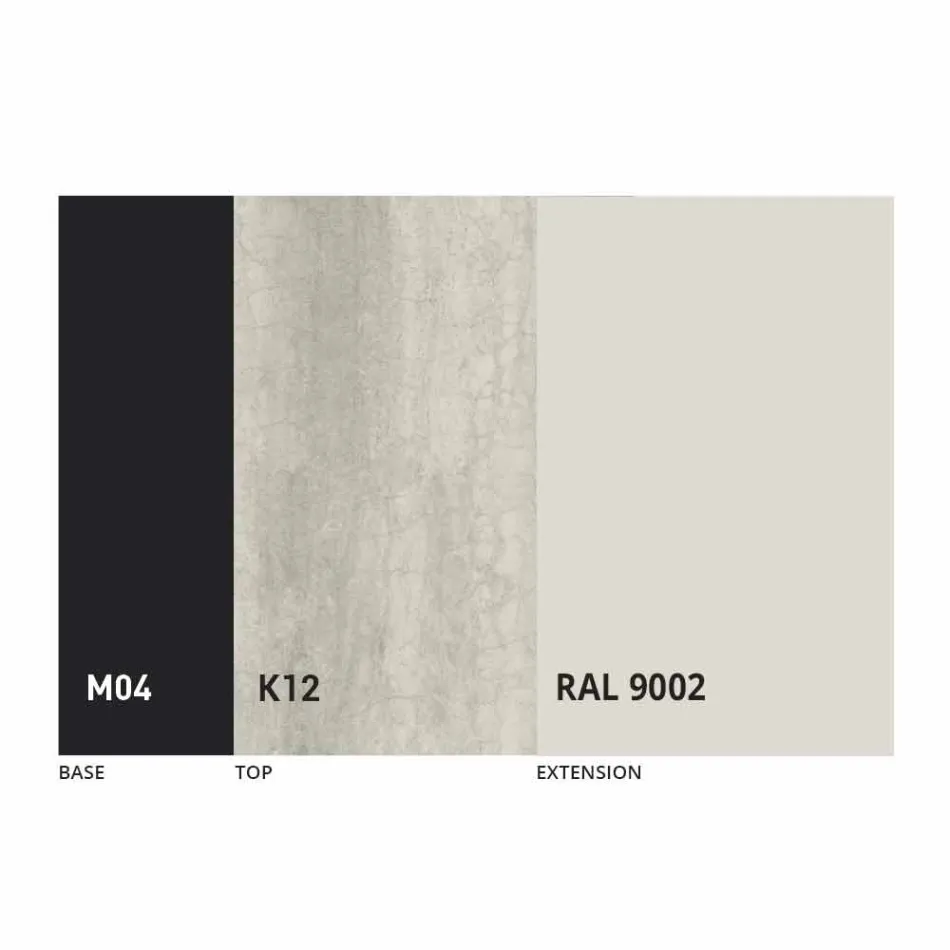 Rozkládací jídelní stůl na 2,8 m v keramických a kovových nohách - Paoluccio Viadurini