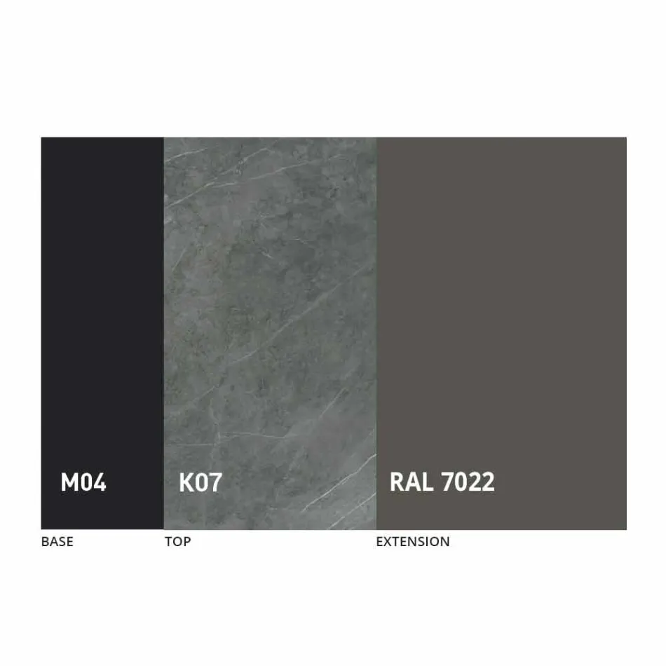 Rozkládací jídelní stůl na 2,8 m v keramických a kovových nohách - Paoluccio Viadurini