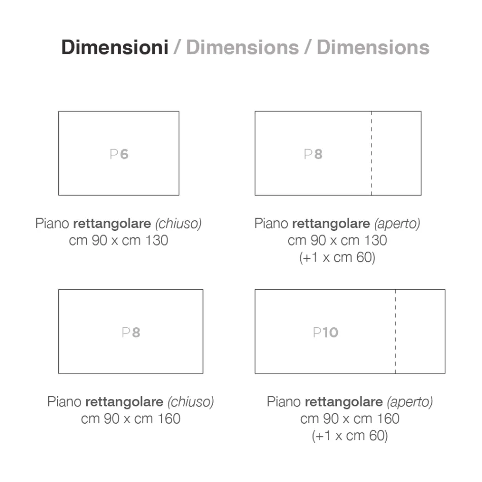 Rozkládací stůl na 220 cm s podnoží z grafitového buku Made in Italy - Toles Viadurini
