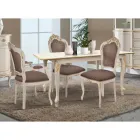 Rozkládací stůl na 220 cm v bílém a zlatém dřevě Made in Italy - Luxus Viadurini