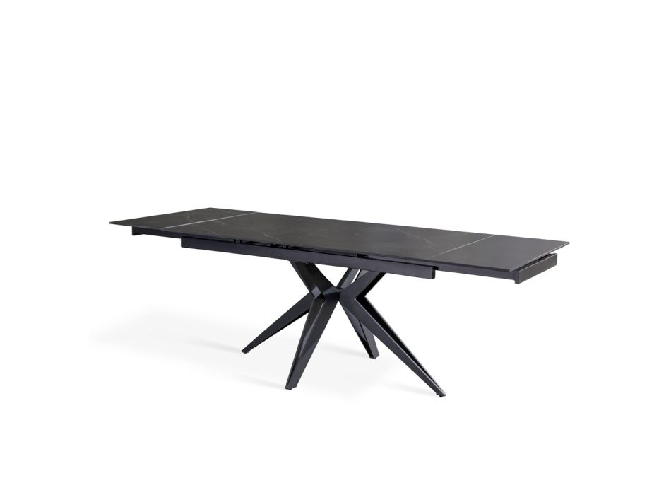 Rozkládací stůl na 240 cm v keramické a kovové podnoži - Kytice Viadurini