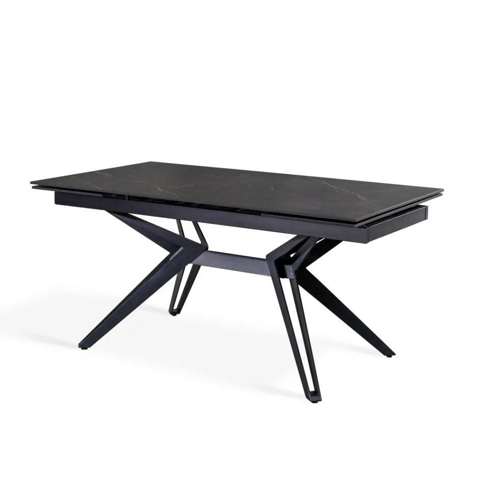Rozkládací stůl na 240 cm z keramiky a kovu - Kytice Viadurini